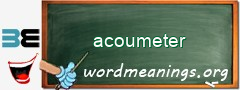 WordMeaning blackboard for acoumeter